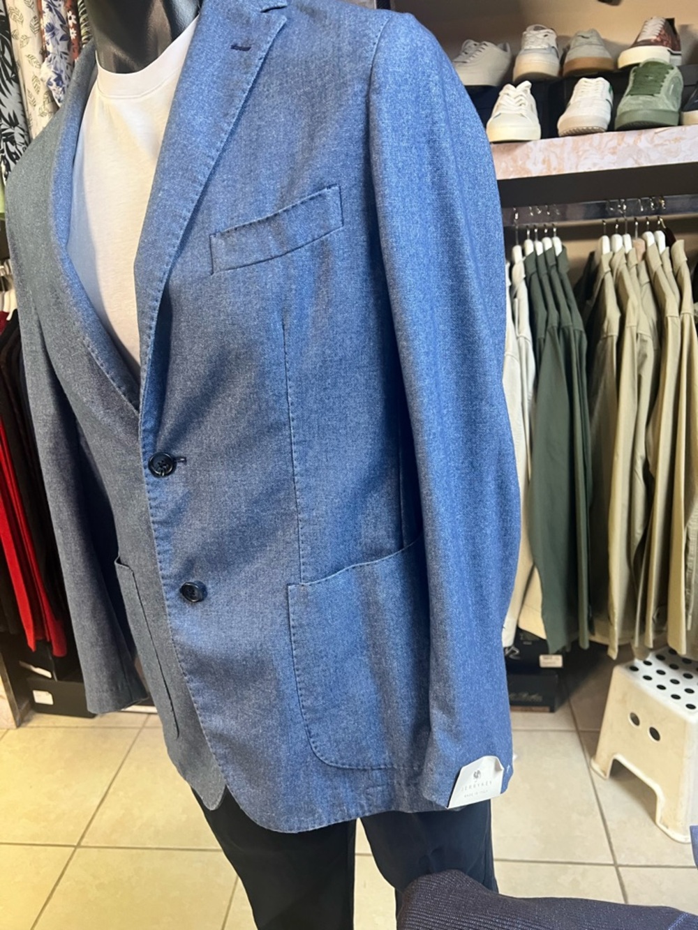 JERRY KEY MEN'S SUIT BLAZER JACKET Cashmere 48EU / 38US Made In Italy